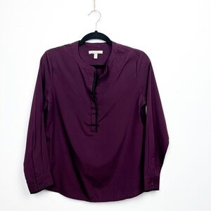Banana Republic Purple Semi-Sheer Long Sleeve Blouse